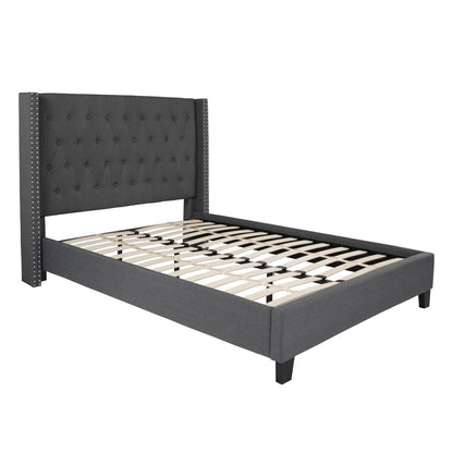 Flash Furniture Riverdale Full Size Tufted Upholstered Platform Bed | Beds | Modishstore - 4