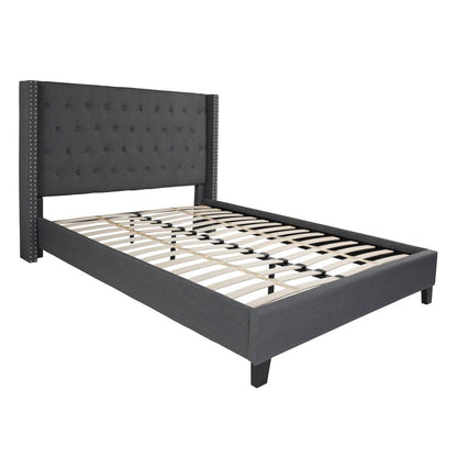 Flash Furniture Riverdale Queen Size Tufted Upholstered Platform Bed | Beds | Modishstore - 4