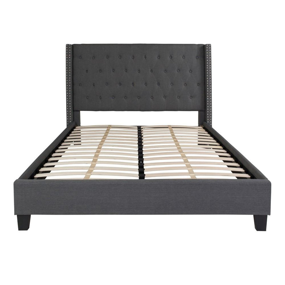 Flash Furniture Riverdale Queen Size Tufted Upholstered Platform Bed | Beds | Modishstore - 12