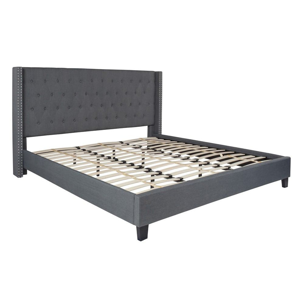 Flash Furniture Riverdale King Size Tufted Upholstered Platform Bed | Beds | Modishstore - 4