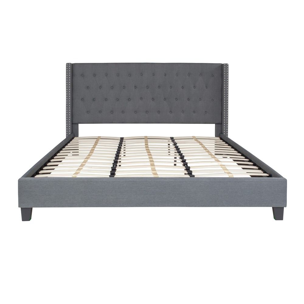 Flash Furniture Riverdale King Size Tufted Upholstered Platform Bed | Beds | Modishstore-12