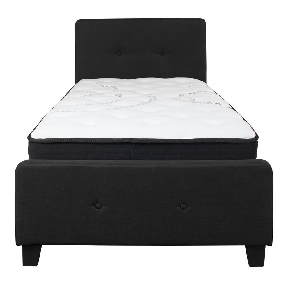 Flash Furniture Tribeca Twin Size Tufted Upholstered Platform Bed with Pocket Spring Mattress | Beds | Modishstore - 8