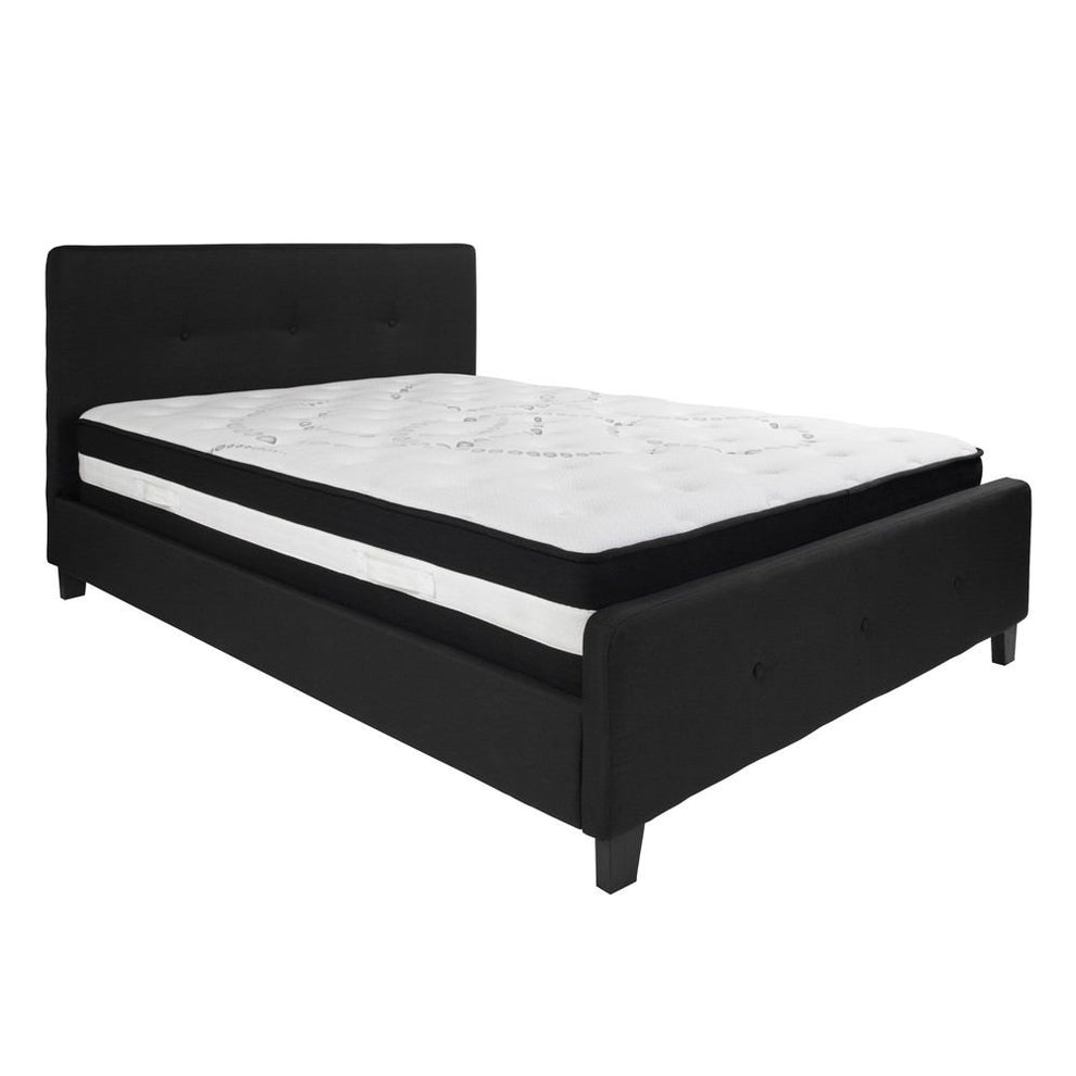 Flash Furniture Tribeca Queen Size Tufted Upholstered Platform Bed with Pocket Spring Mattress | Beds | Modishstore - 7