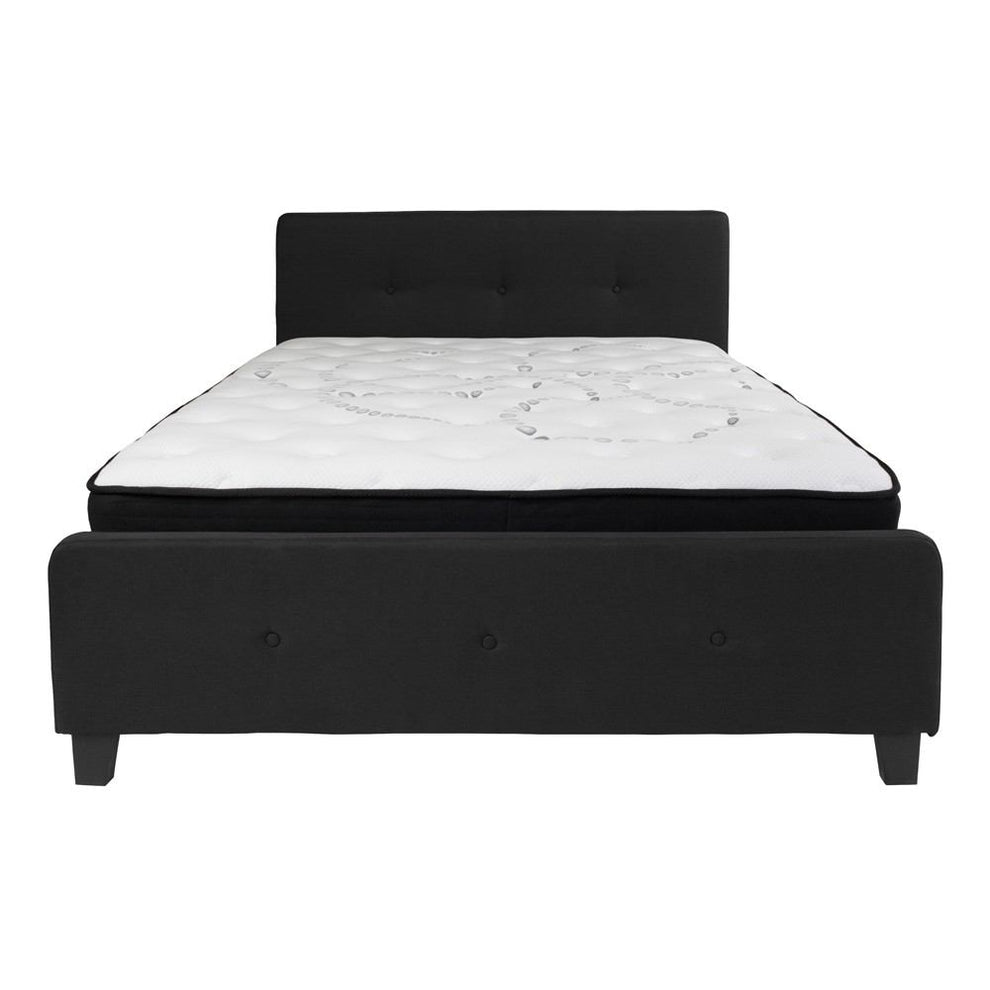 Flash Furniture Tribeca Queen Size Tufted Upholstered Platform Bed with Pocket Spring Mattress | Beds | Modishstore - 8