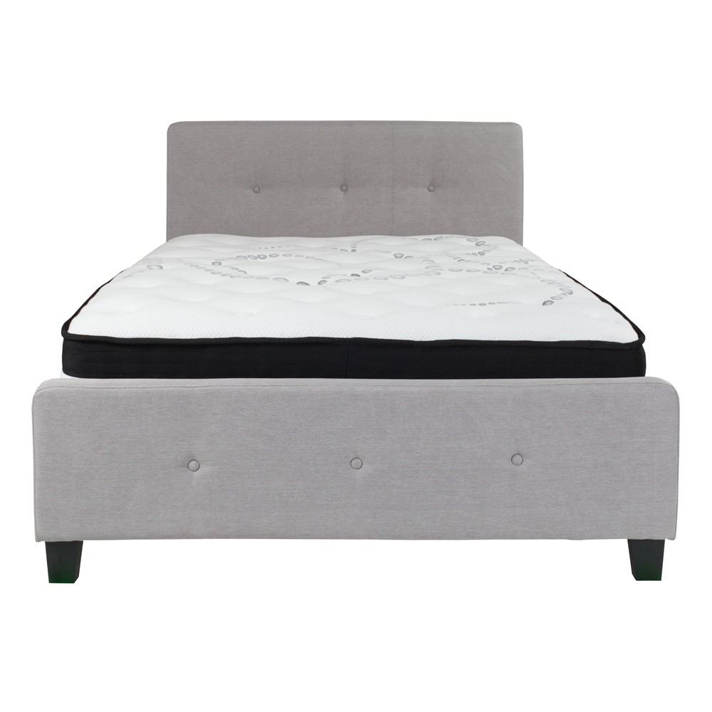 Flash Furniture Tribeca Full Size Tufted Upholstered Platform Bed with Pocket Spring Mattress | Beds | Modishstore-10