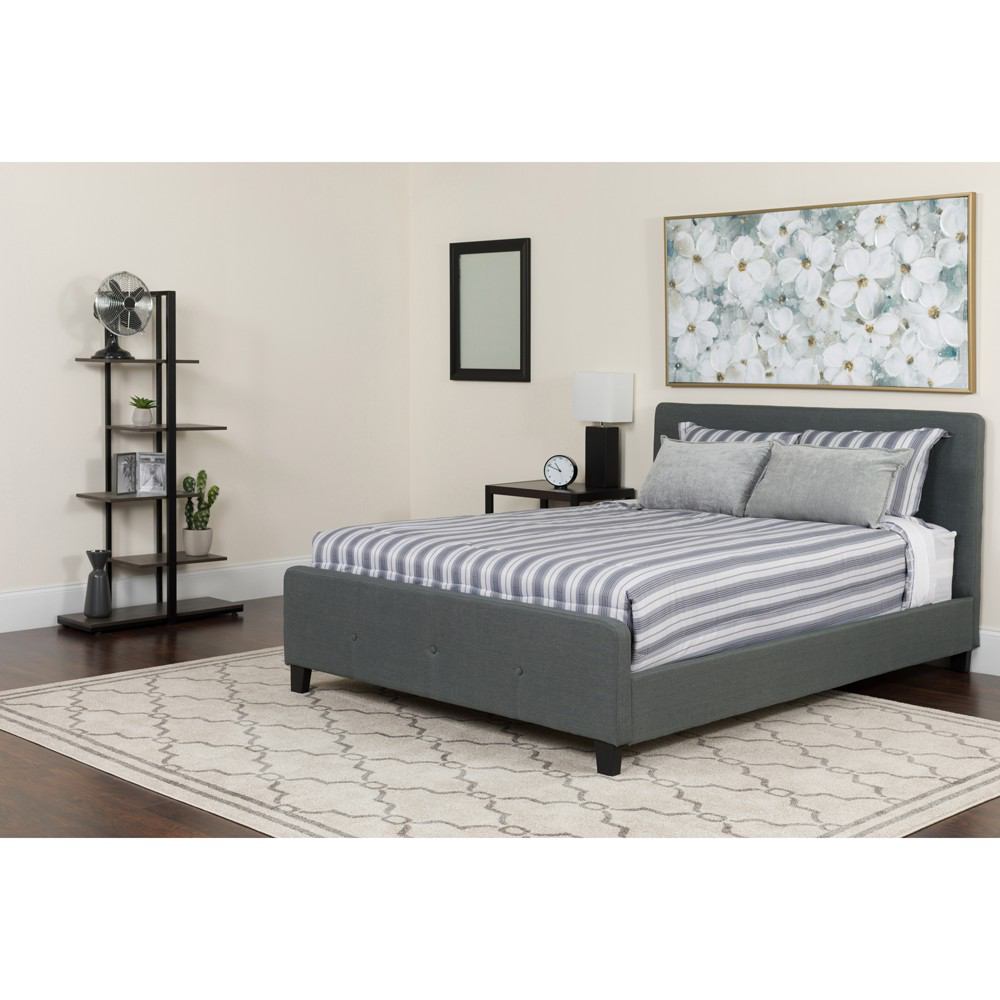 Flash Furniture Tribeca Full Size Tufted Upholstered Platform Bed with Pocket Spring Mattress | Beds | Modishstore-5