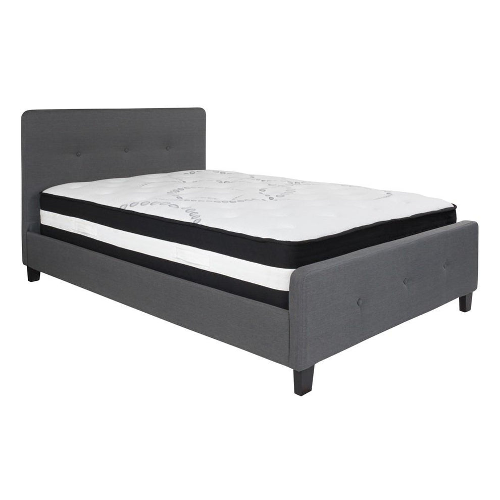 Flash Furniture Tribeca Full Size Tufted Upholstered Platform Bed with Pocket Spring Mattress | Beds | Modishstore - 11