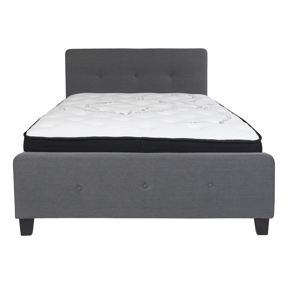 Flash Furniture Tribeca Full Size Tufted Upholstered Platform Bed with Pocket Spring Mattress | Beds | Modishstore - 12