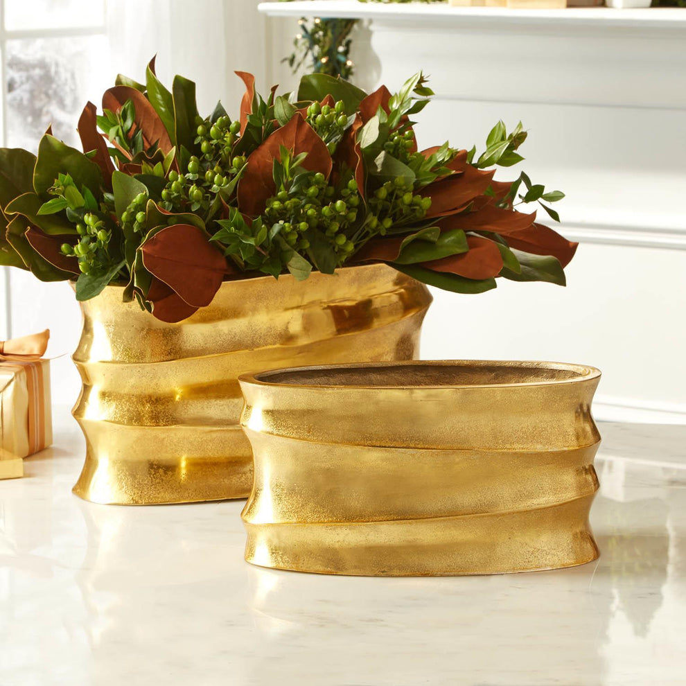 Gold Planter Set Of 4 By Tozai Home | Planters, Troughs & Cachepots | Modishstore - 1
