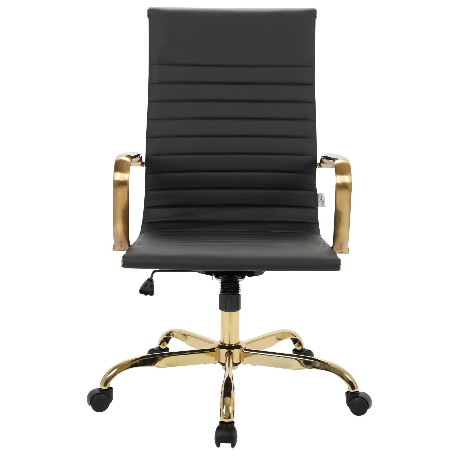 LeisureMod Harris High-Back Faux Leather Office Chair With Gold Frame | Office Chairs | Modishstore - 2