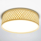 Round Bamboo Wicker Rattan Acrylic LED Ceiling Light by Artisan Living-2
