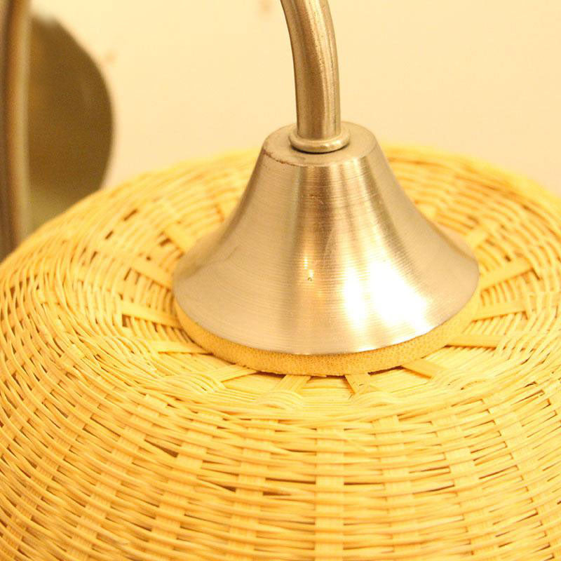 Bamboo Wicker Rattan Fruit Shade Wall Light By Artisan Living-4