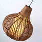 Handmade Coffee Wicker Rattan Gourd Shade Pendant Light By Artisan Living-2