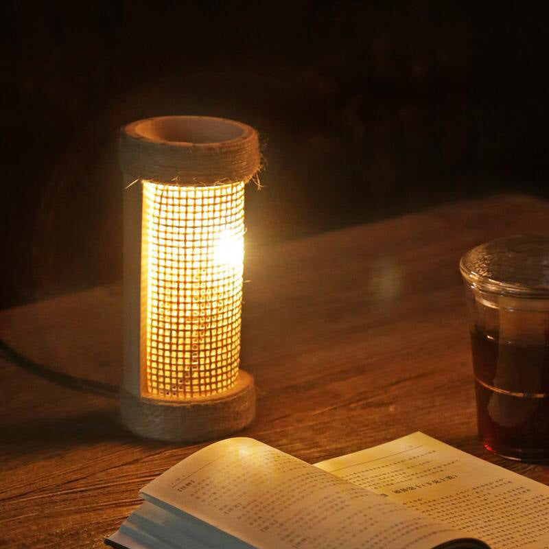 Bamboo Wicker Rattan Tube Shade Table Lamp By Artisan Living-6