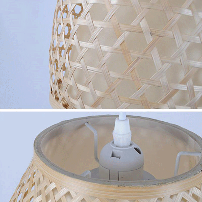 Bamboo Wicker Rattan Lantern Shade Pendant Light By Artisan Living-12312-6