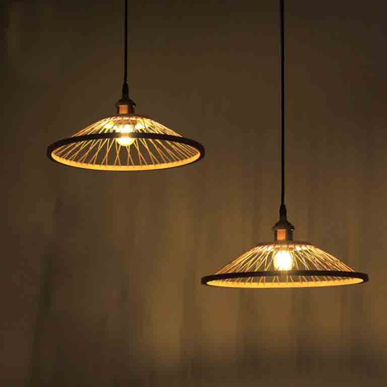 Bamboo Wicker Rattan Office Pendant Light By Artisan Living-3