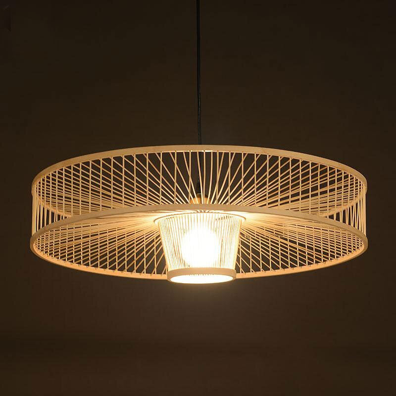 Bamboo Wicker Rattan Pendant Light By Artisan Living-AL12256 | ModishStore | Pendant Lamps