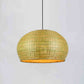 Bamboo Wicker Rattan Round Cage Shade Pendant Light By Artisan Living-5