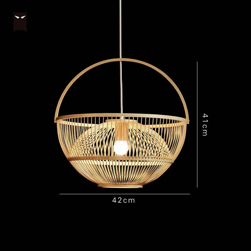 Bamboo Wicker Rattan Basket Lampshade Pendant Lighting By Artisan Living-7