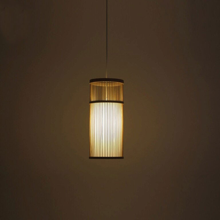 Bamboo Wicker Rattan Tube Pendant Light By Artisan Living-4