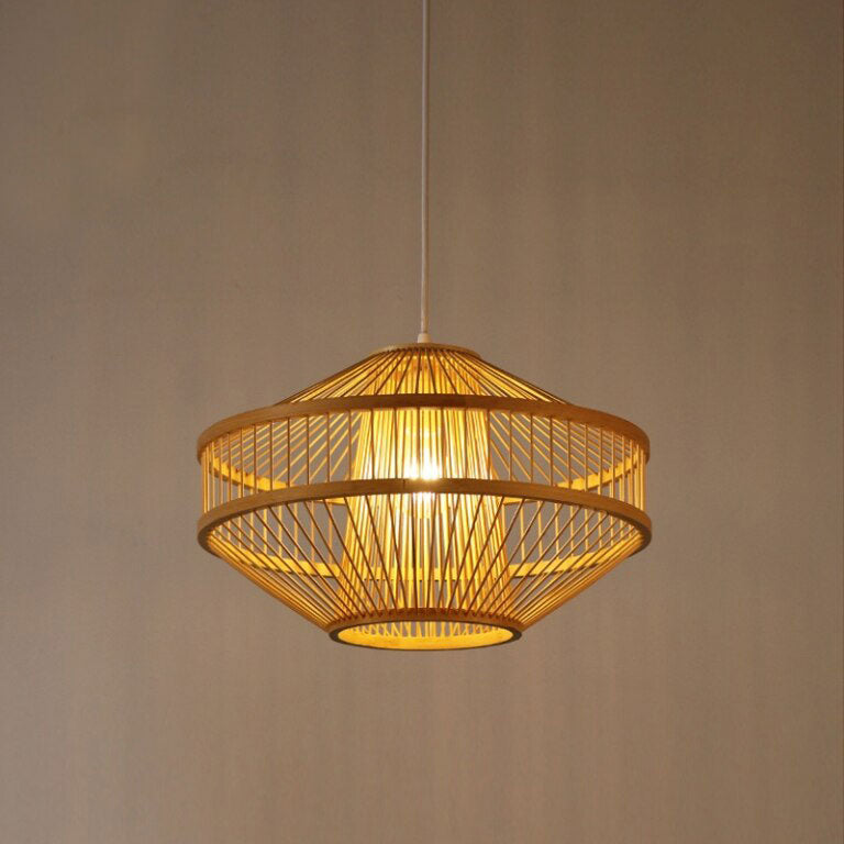Bamboo Rattan Lantern Pendant Light By Artisan Living-5