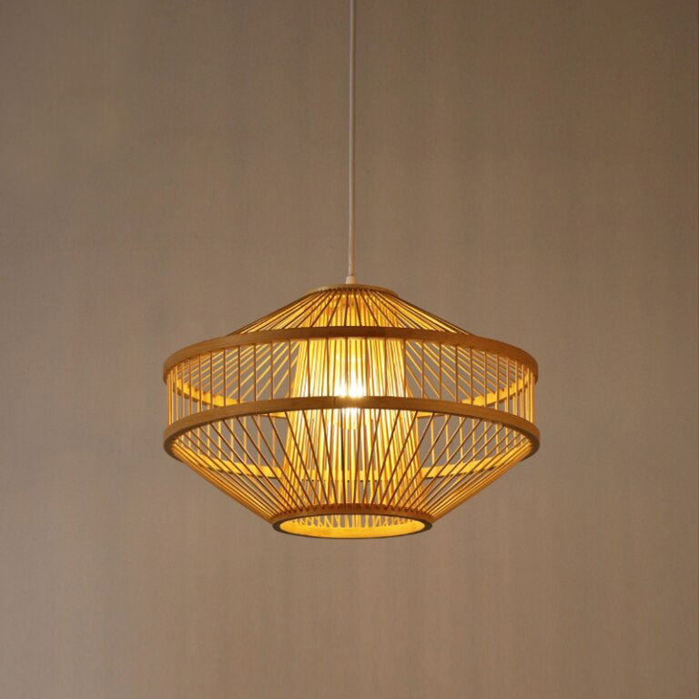 Bamboo Rattan Lantern Pendant Light By Artisan Living-5