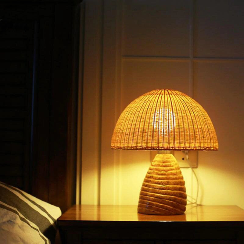 Bamboo Wicker Rattan Shade Table Lamp By Artisan Living | ModishStore | Table Lamps