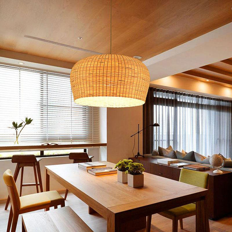 Bamboo Wicker Rattan Shade Pendant Light By Artisan Living | ModishStore | Pendant Lamps