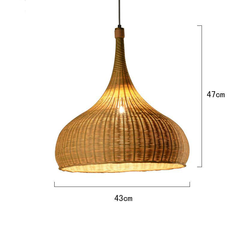 Bamboo Wicker Shade Rattan Fixtures Pendant Lights By Artisan Living-6