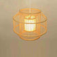 Bamboo Wicker Rattan Cube Cage Shade Pendant Light by Artisan Living | ModishStore | Pendant Lamps