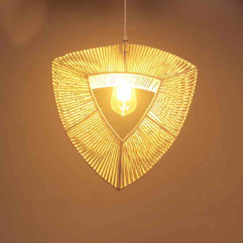 Wicker Rattan Heart Shade Pendant Light By Artisan Living-5