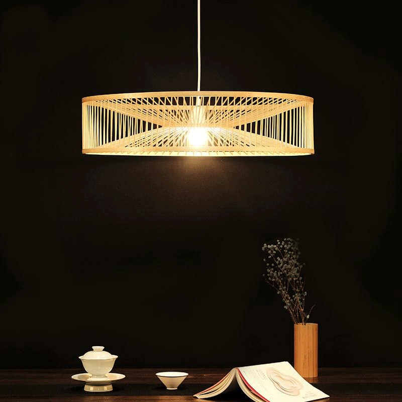 Bamboo Rustic Asian Pendant Lamp-5
