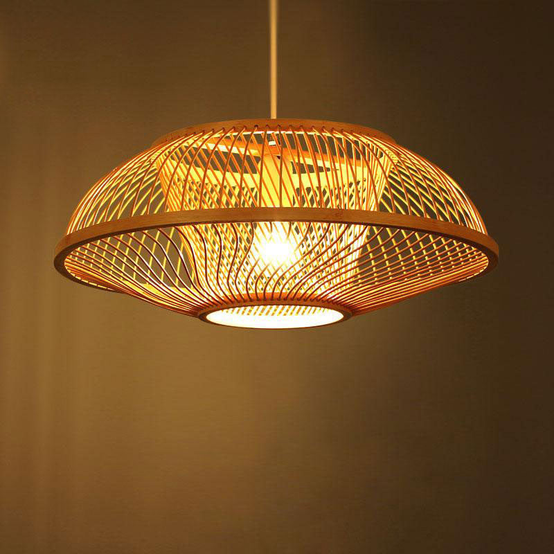 Bamboo Wicker Rattan Embryo Shade Pendant Light By Artisan Living-7