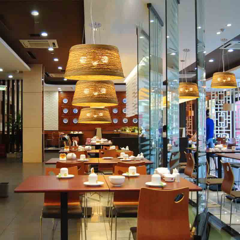 White Yellow Wicker Rattan Lampshade Pendant Light By Artisan Living-4
