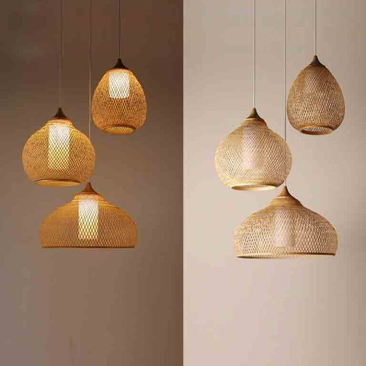 Bamboo Wicker Rattan Calabash Pendant Light By Artisan Living | ModishStore | Pendant Lamps