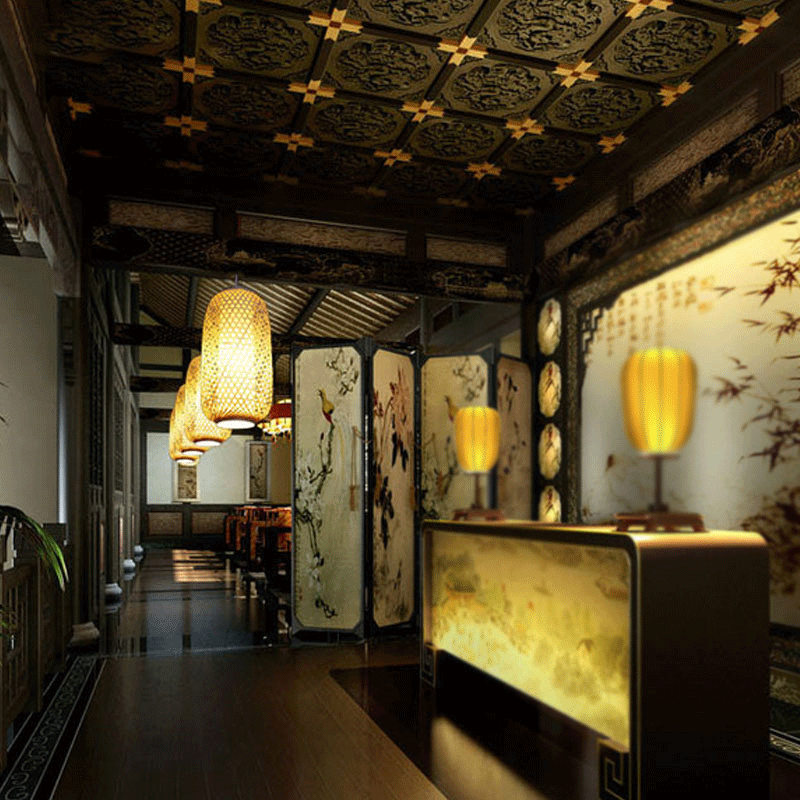 Bamboo Wicker Lantern Pendant Light By Artisan Living-3