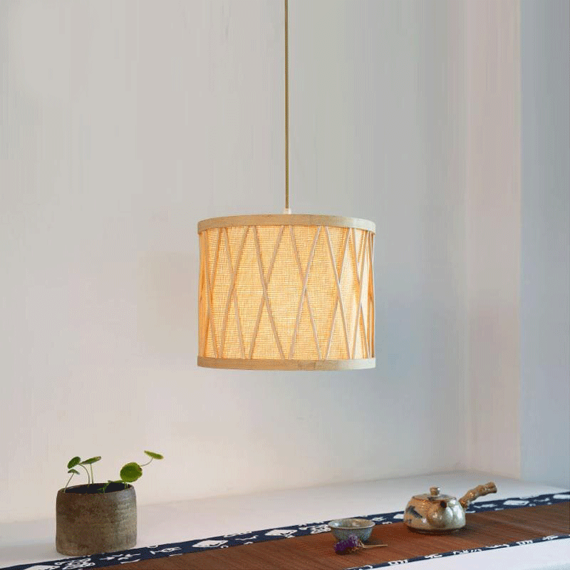 Bamboo Wicker Rattan Shade Pendant Light By Artisan Living-12326-7