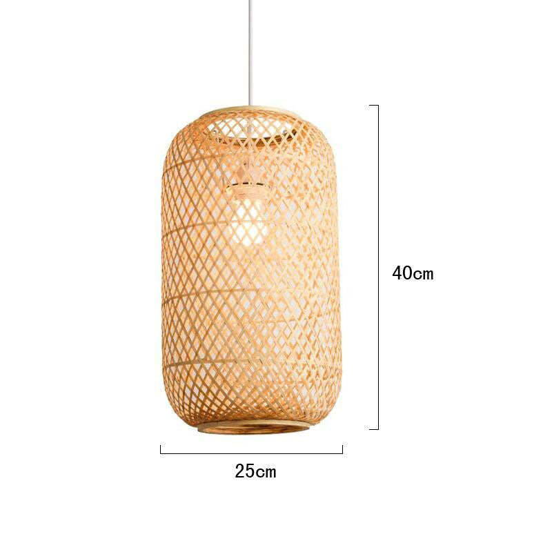 Hand Bamboo Wicker Rattan Shade Pendant Light By Artisan Living-7