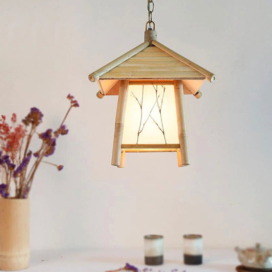 Bamboo House Shade Pendant Light By Artisan Living | ModishStore | Pendant Lamps