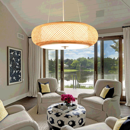 Bamboo Wicker Hand Knitted Ceiling Light By Artisan Living | ModishStore | Ceiling Lamps