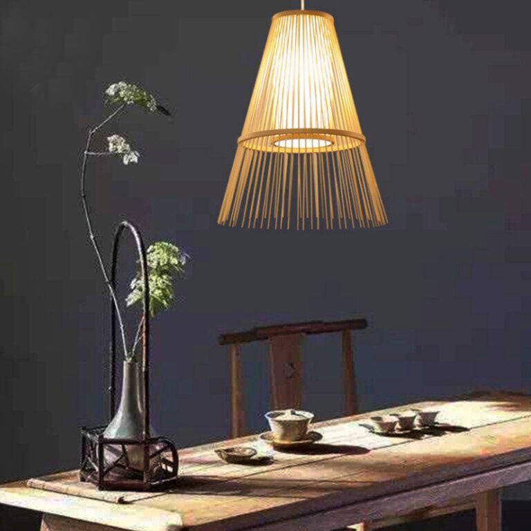 Bamboo Umbrella Pendant Light By Artisan Living-5
