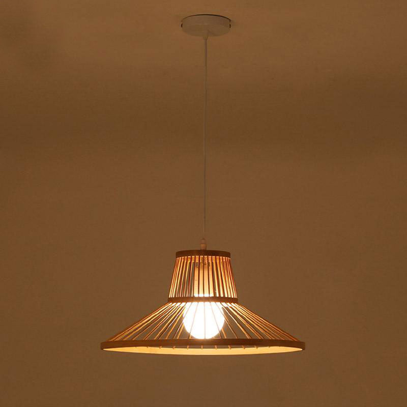 Bamboo Wicker Rattan Shade Cap Pendant Light By Artisan Living-5