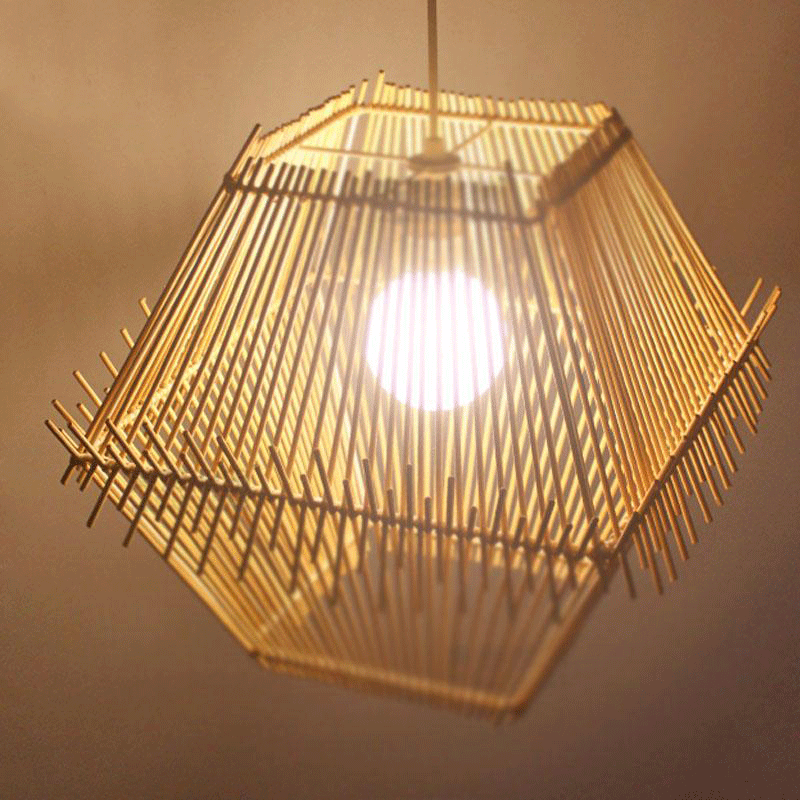 Handmade Wicker Rattan Cage Shade Pendant Light By Artisan Living-6