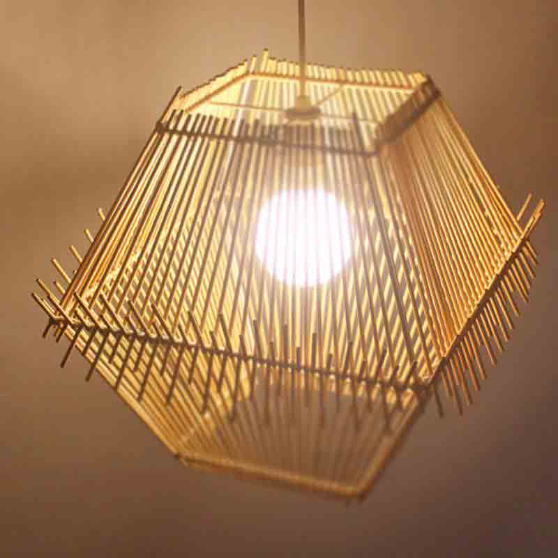 Handmade Wicker Rattan Cage Shade Pendant Light By Artisan Living | ModishStore | Pendant Lamps