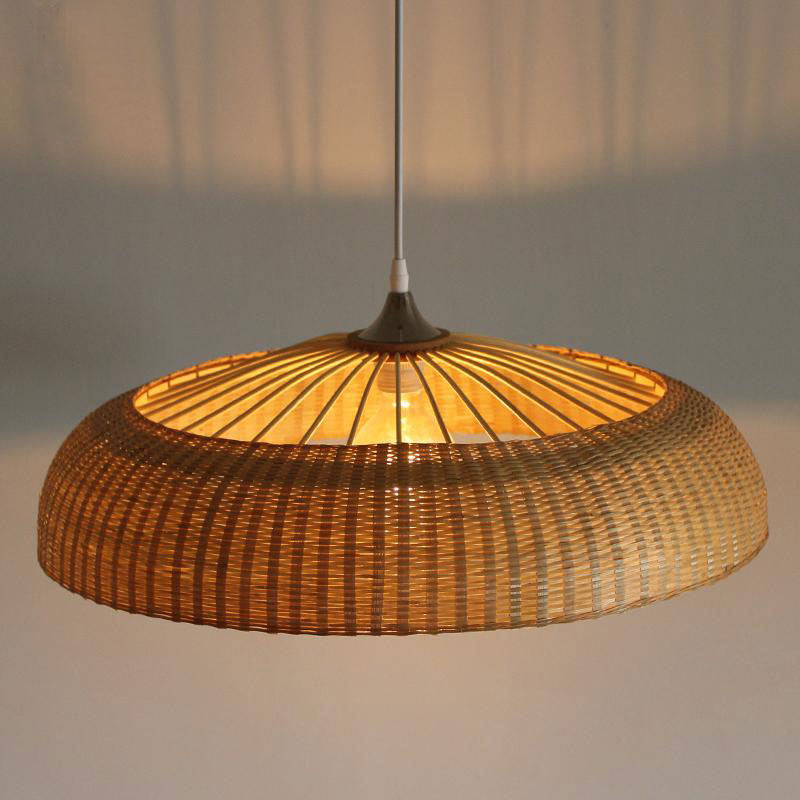 Bamboo Wheel Shaped Pendant Lamp-5