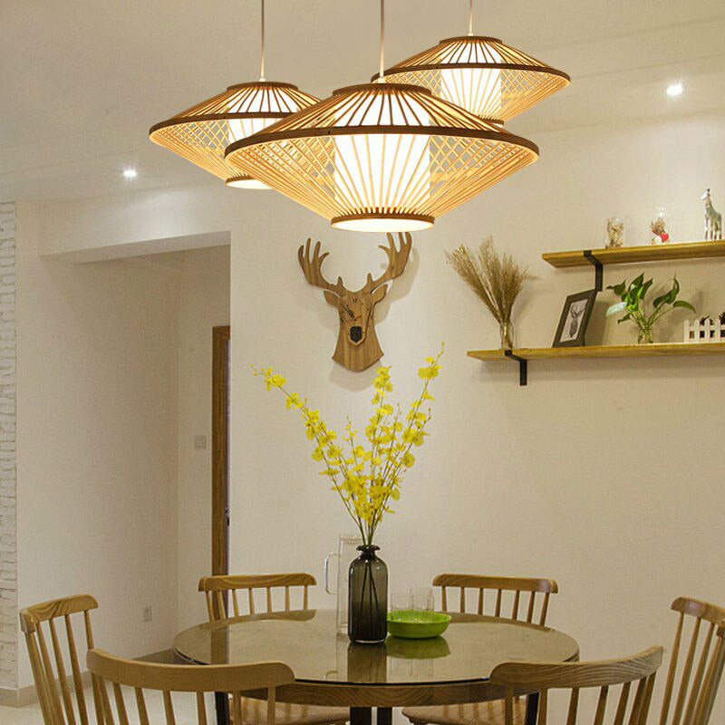 Bamboo Wicker Rattan Pendant Light By Artisan Living | ModishStore | Pendant Lamps
