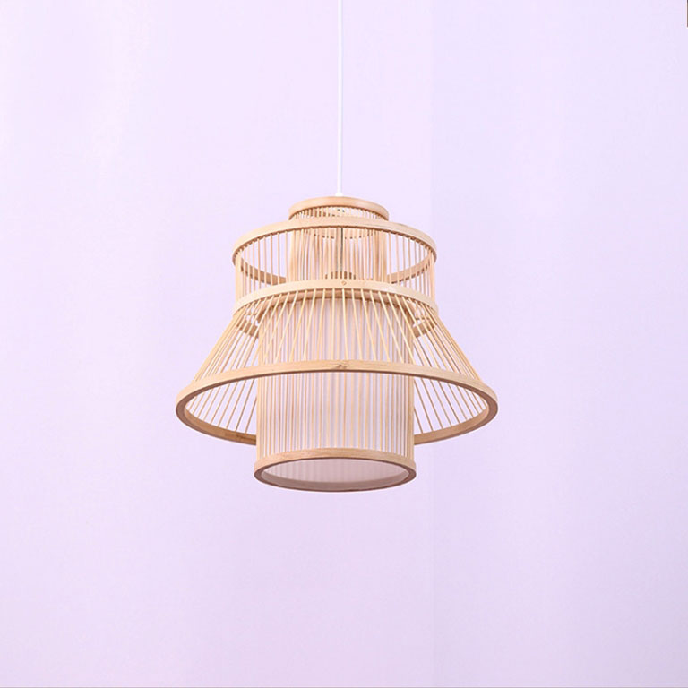 Bamboo Wicker Rattan Bloom Pendant Light By Artisan Living-12347-2