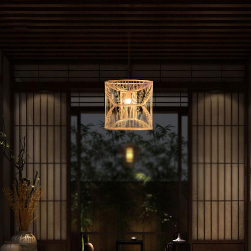Bamboo Wicker Rattan Pendant Light By Artisan Living-12252-6