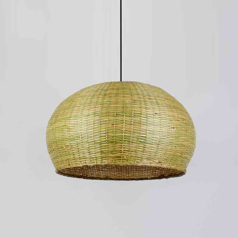 Bamboo Wicker Rattan Round Cage Shade Pendant Light By Artisan Living-4