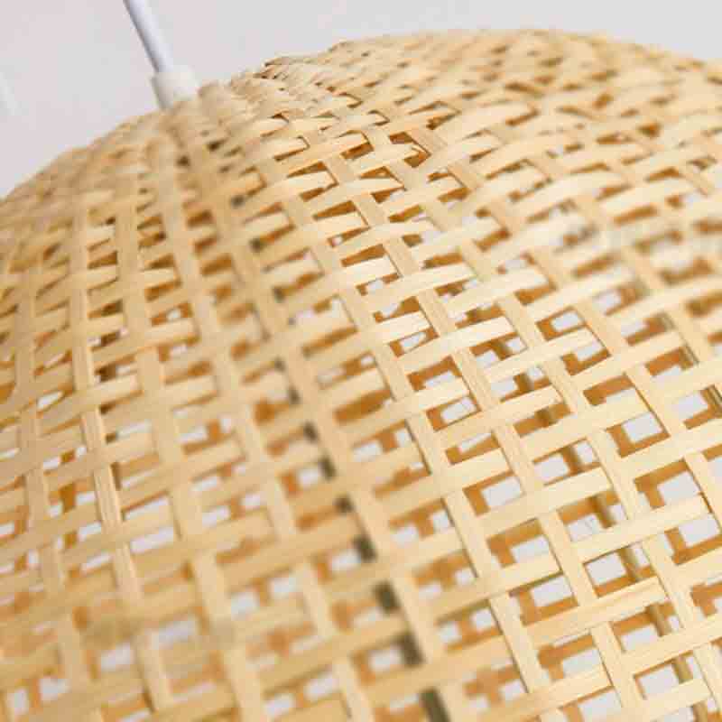 Bamboo Wicker Rattan Square Fence Shade Pendant Light By Artisan Living-2